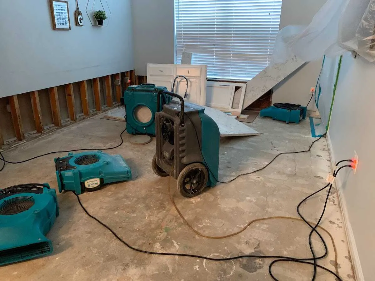 Dehumidifier in flood-cut room for Water Extraction & Removal in Evergreen